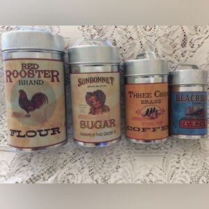 Rustic Metal Canister Set